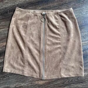 American Threads Tan‎ suede mini skirt #miniskirt size Med